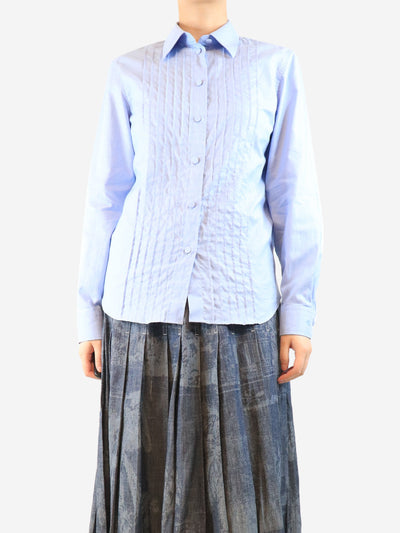 Blue pleated front blouse - size UK 8 Tops Gucci 