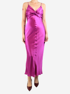 Tove Purple silk knot dress - size UK 8