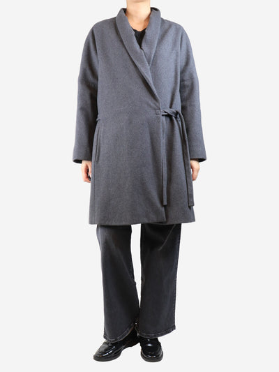 Grey wool coat with belt - size L Coats & Jackets Dries Van Noten 