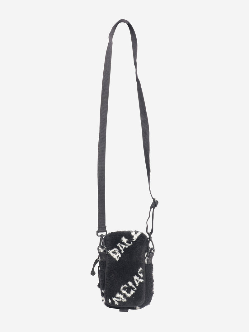 Black faux fur logo explorer crossbody pouch Cross-body bags Balenciaga 