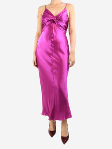 Tove Purple silk knot dress - size UK 8
