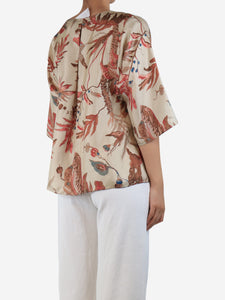Weekend Max Mara Neutral silk blouse - size UK 8