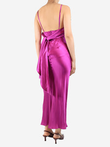 Tove Purple silk knot dress - size UK 8