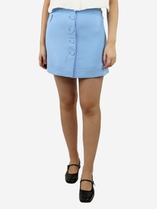 Carven Baby blue button-front crepe mini skirt - size UK 10