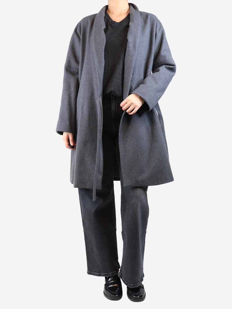 Grey wool coat with belt - size L Coats & Jackets Dries Van Noten 
