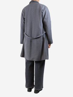 Grey wool coat with belt - size L Coats & Jackets Dries Van Noten 