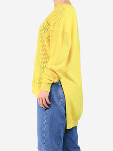Sonia Rykiel Yellow banana crochet knit top - size XL