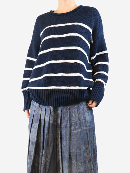 Navy striped jumper - size XL product image