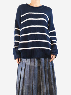Navy striped jumper - size XL Knitwear La Ligne 