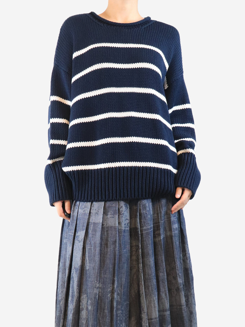 Navy striped jumper - size XL Knitwear La Ligne 
