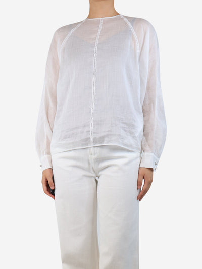White panel-embroidered blouse - size UK 10 Tops Max Mara Studio 