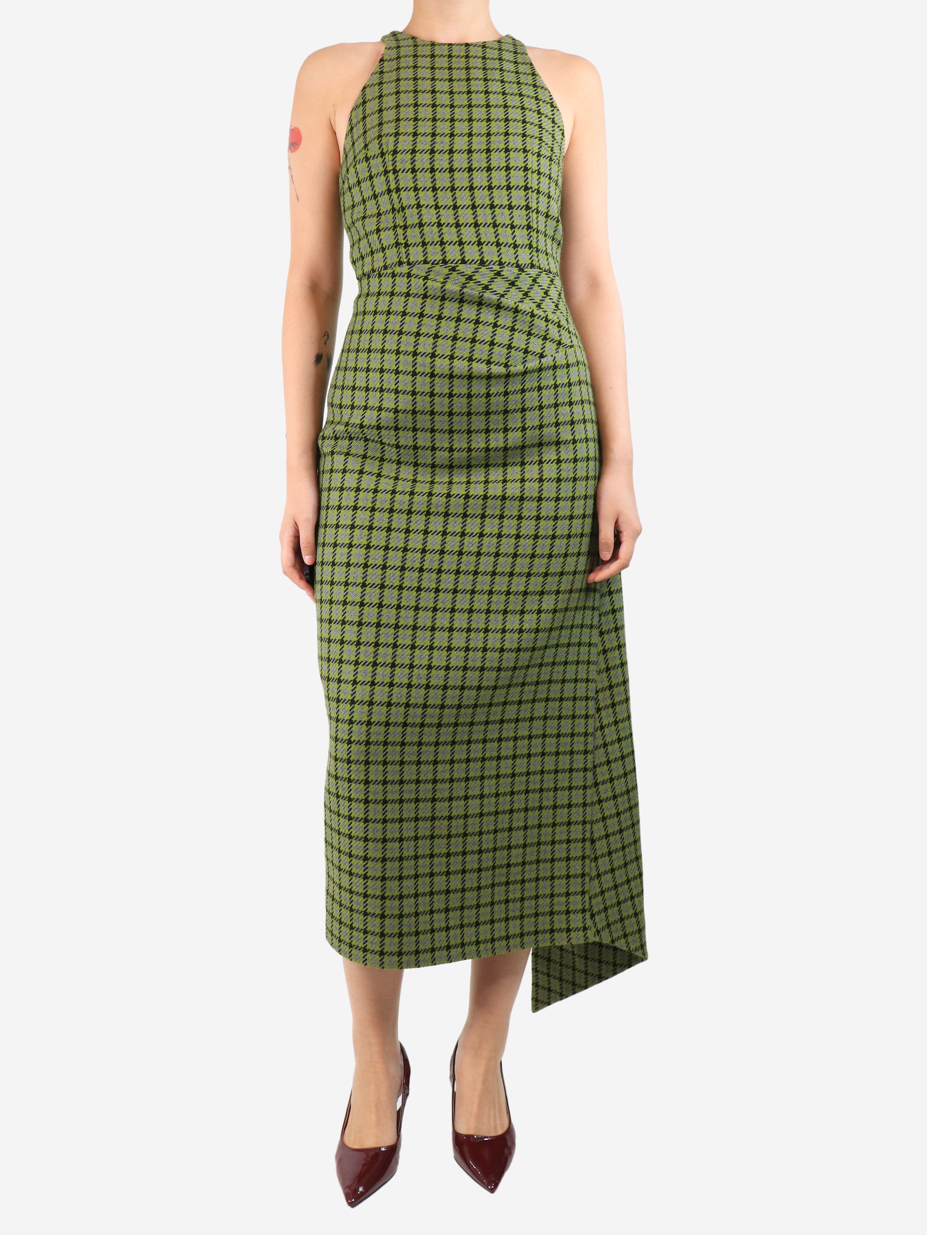 Green sleeveless check midi dress - size UK 10 Dresses Emilia Wickstead 
