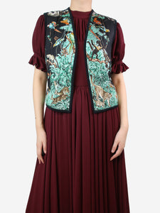 Hermes Multicoloured tropical printed silk vest - size UK 10