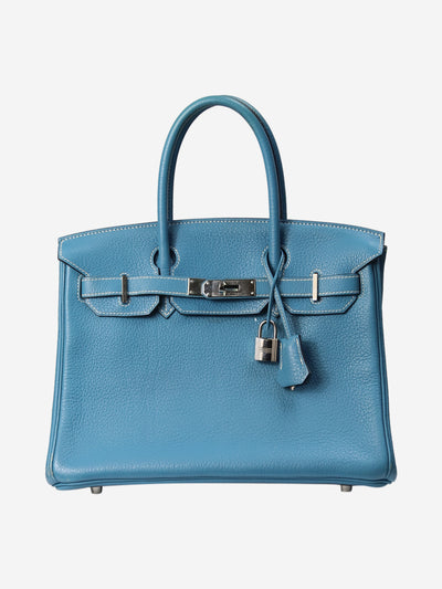 Blue 2007 Birkin 30 Bag in Clemence Top Handle Bags Hermes 
