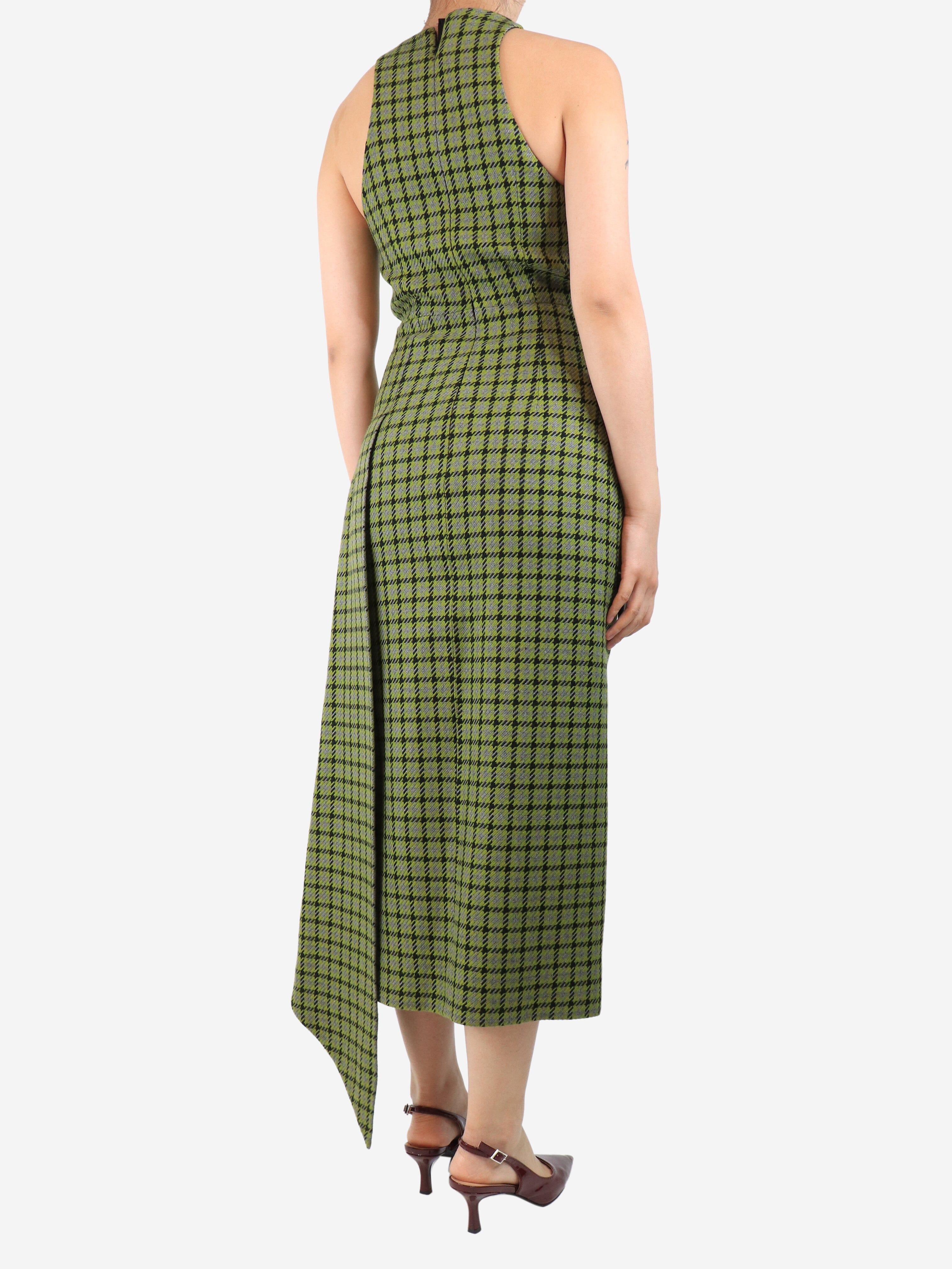 Green sleeveless check midi dress - size UK 10 Dresses Emilia Wickstead 