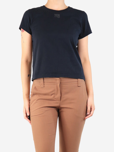 Black cropped logo t-shirt - size S product image