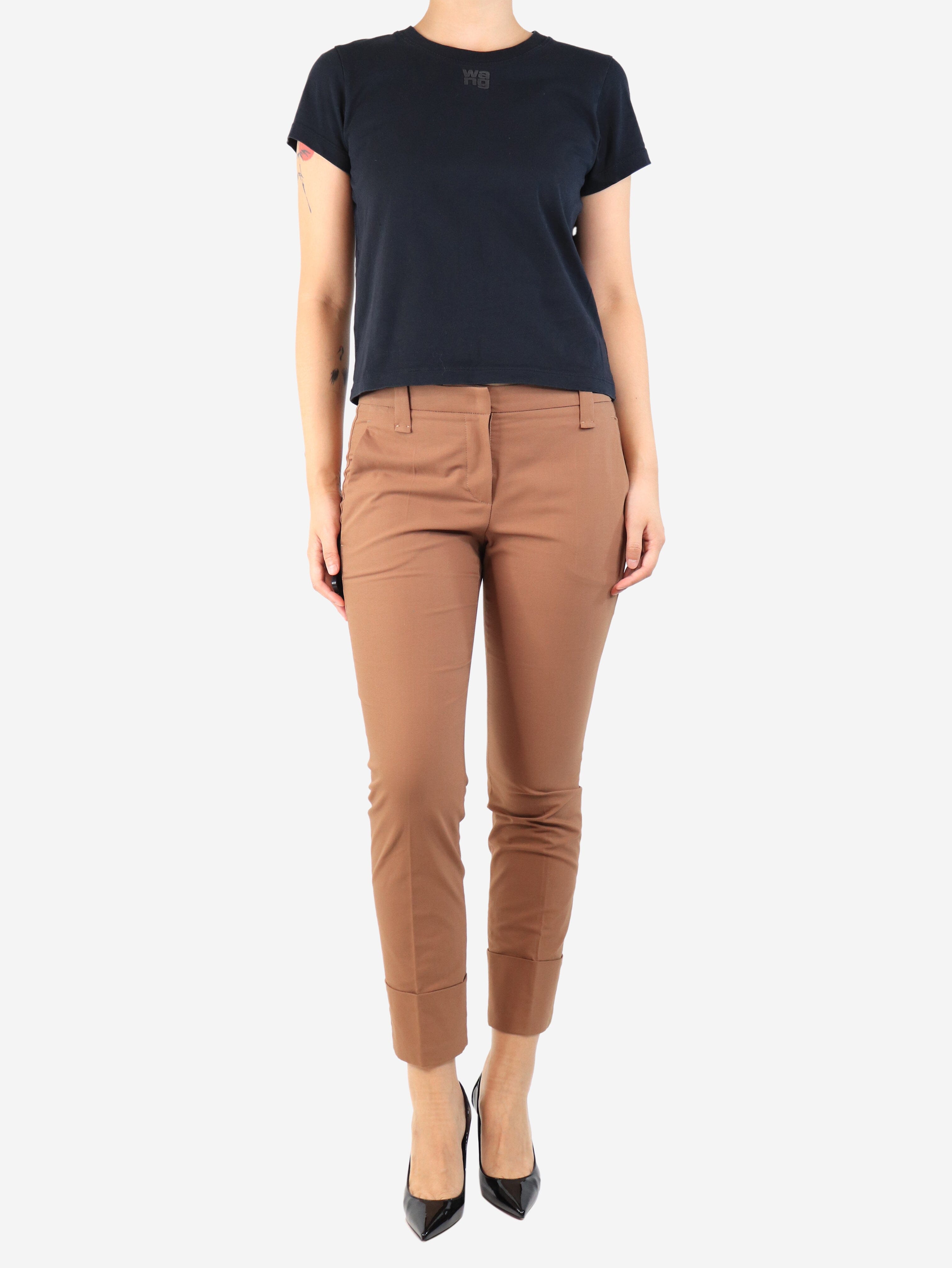 Brown tailored cotton trousers - size UK 10 Trousers Brunello Cucinelli 