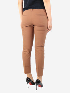 Brunello Cucinelli Brown tailored cotton trousers - size UK 10