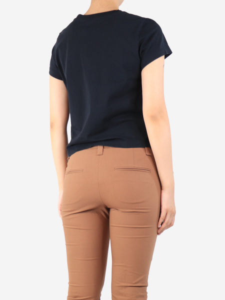 Black cropped logo t-shirt - size S alternate image