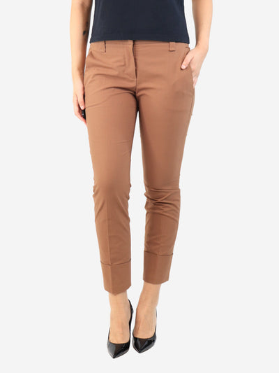 Brown tailored cotton trousers - size UK 10 Trousers Brunello Cucinelli 