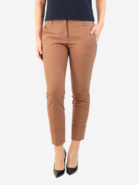 Brown tailored cotton trousers - size UK 10 product image