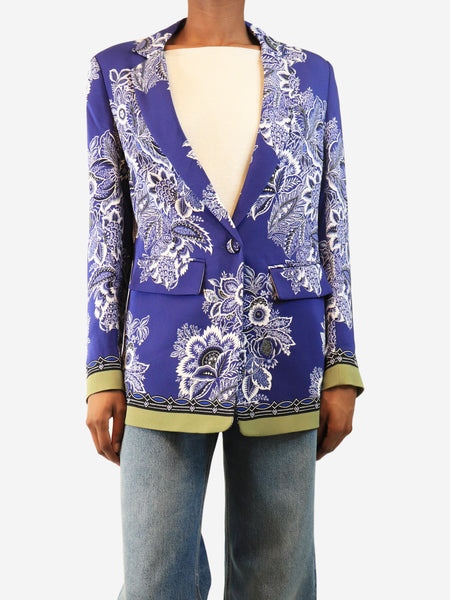 Blue floral printed blazer - size UK 6 product image