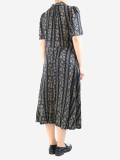 Black cotton printed midi dress - size UK 12 Dresses The Great 