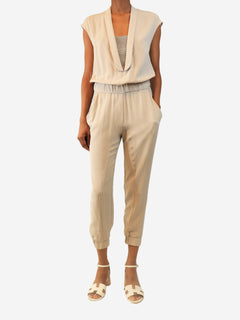Grey silk crepe jumpsuit - size M