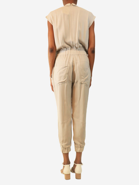 Grey silk crepe jumpsuit - size M alternate image