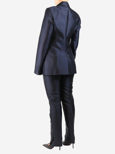 Gabriela Hearst Navy blue silk and wool-blend suit set - size UK 12