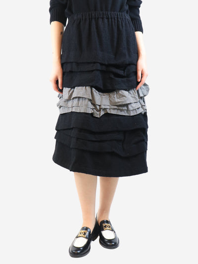 Black tiered gingham skirt - size S Skirts Comme Des Garçons 