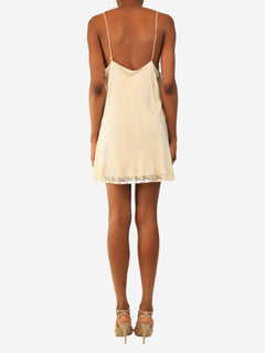Cream silk embellished mini dress - size UK 8 Dresses Miu Miu 