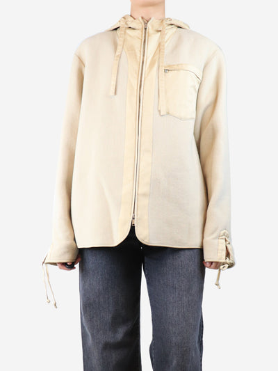 Cream hooded wool jacket - size UK 12 Coats & Jackets Jil Sander 