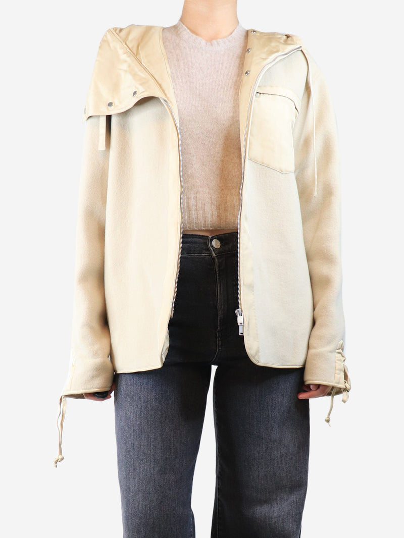 Cream hooded wool jacket - size UK 12 Coats & Jackets Jil Sander 