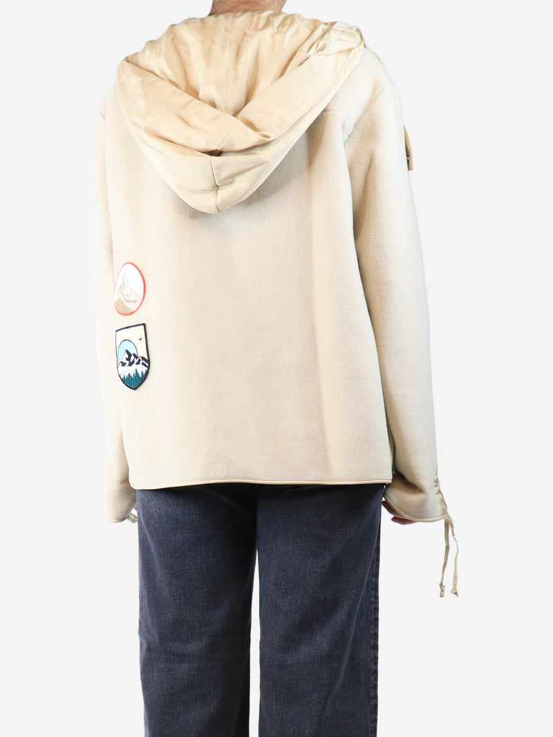 Cream hooded wool jacket - size UK 12 Coats & Jackets Jil Sander 