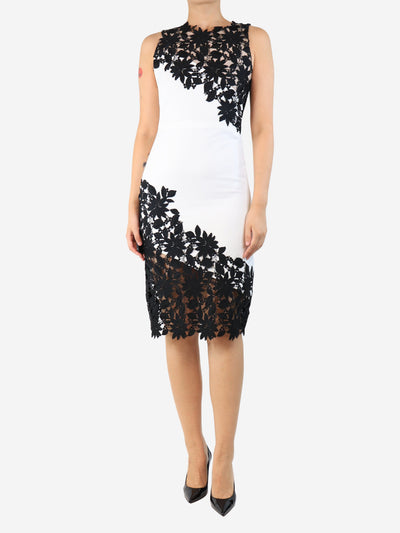 Alice + Olivia Black and white sleeveless lace midi dress - size UK 8 Dresses Alice + Olivia 