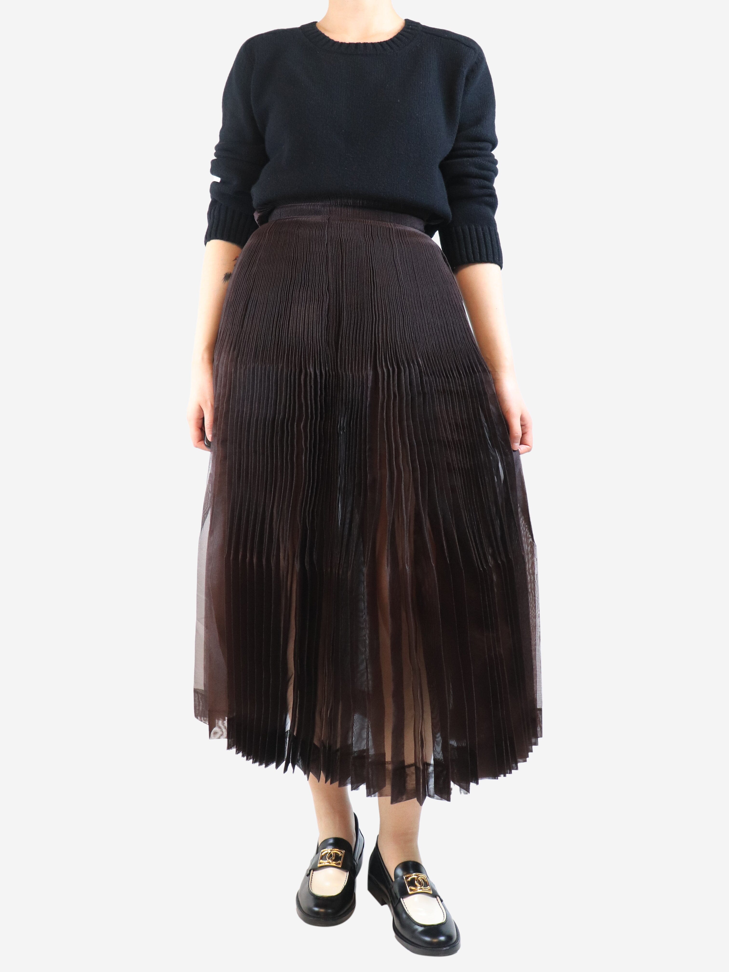 Brown pleated midi skirt - size S Skirts Issey Miyake 