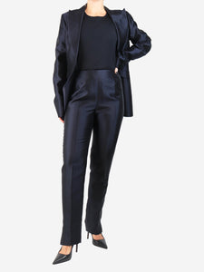 Gabriela Hearst Navy blue silk and wool-blend suit set - size UK 12
