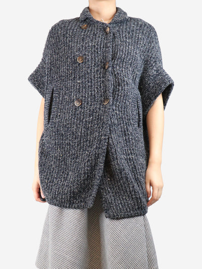 Dark grey short-sleeved cardigan - size UK 10 Knitwear Brunello Cucinelli 