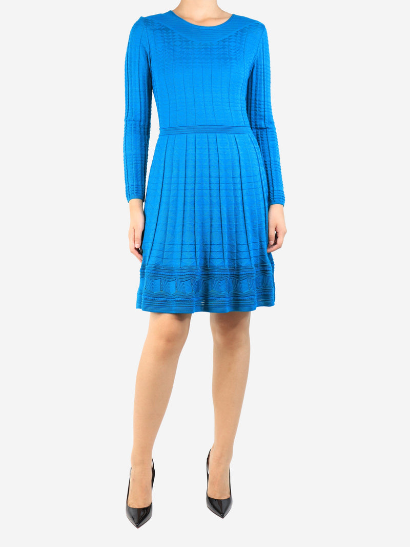 Blue pleated knit dress - size UK 10 Dresses Missoni 