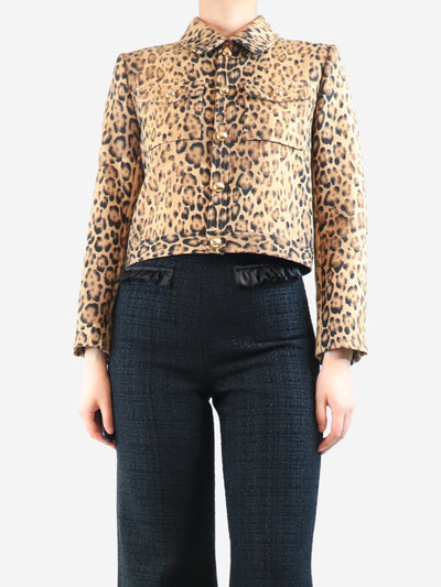 Leopard print trucker jacket - size UK 10 Coats & Jackets Celine 