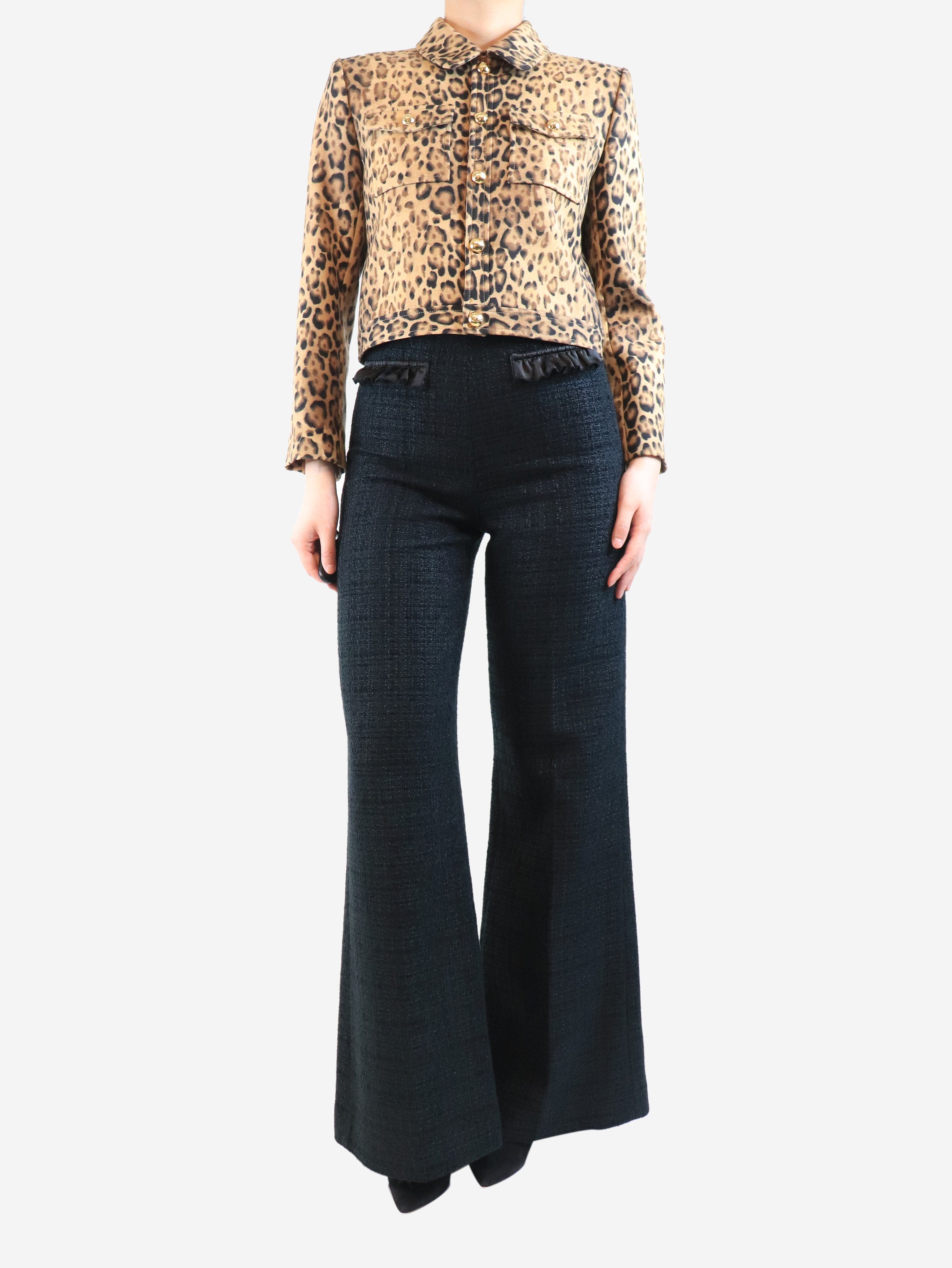 Black tweed trousers - size UK 8 Trousers Sandro 