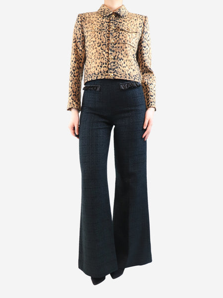 Black tweed trousers - size UK 8 alternate image