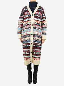 J.won Cream fairisle long cardigan - size S