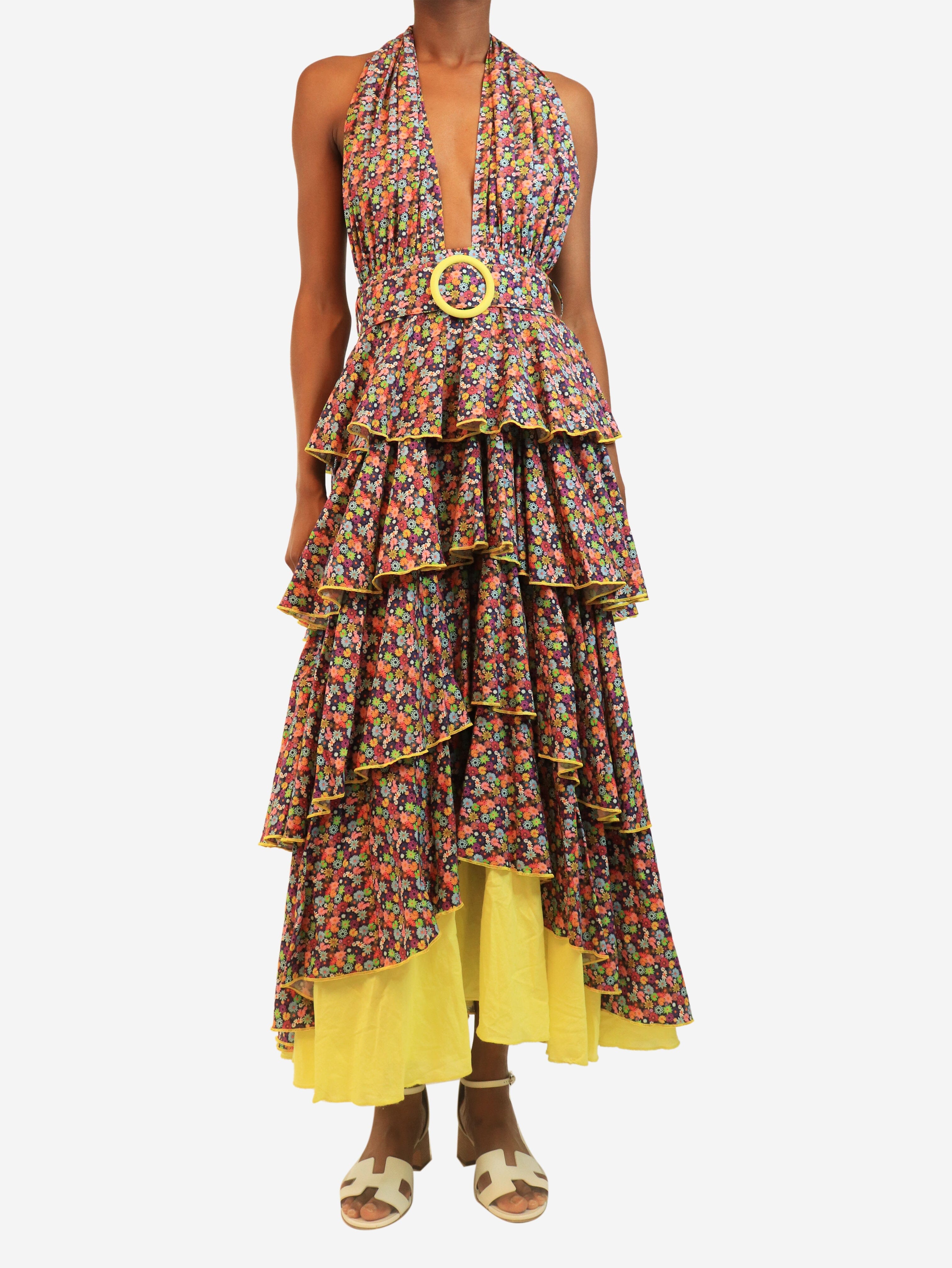 Purple floral printed frill dress - size XS Dresses Gul Hurgel 