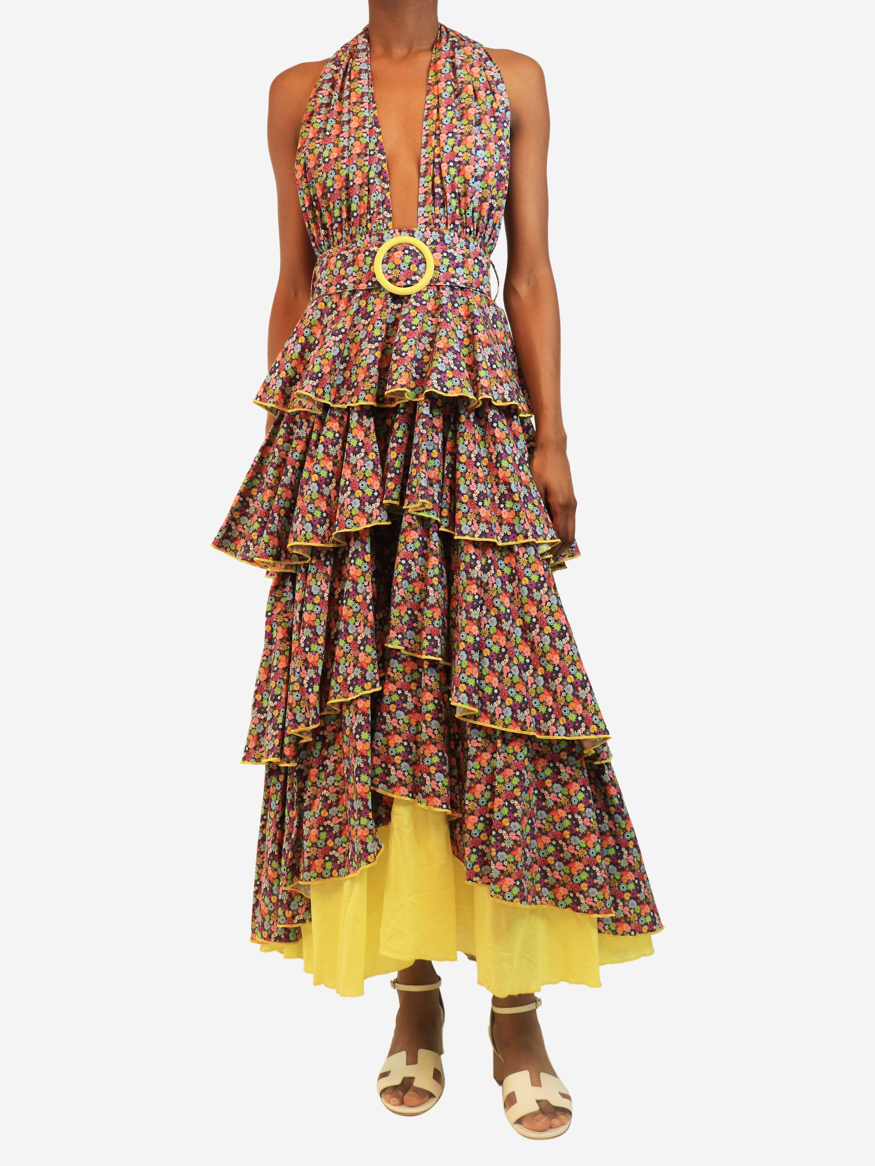 Purple floral printed frill dress - size XS Dresses Gul Hurgel 