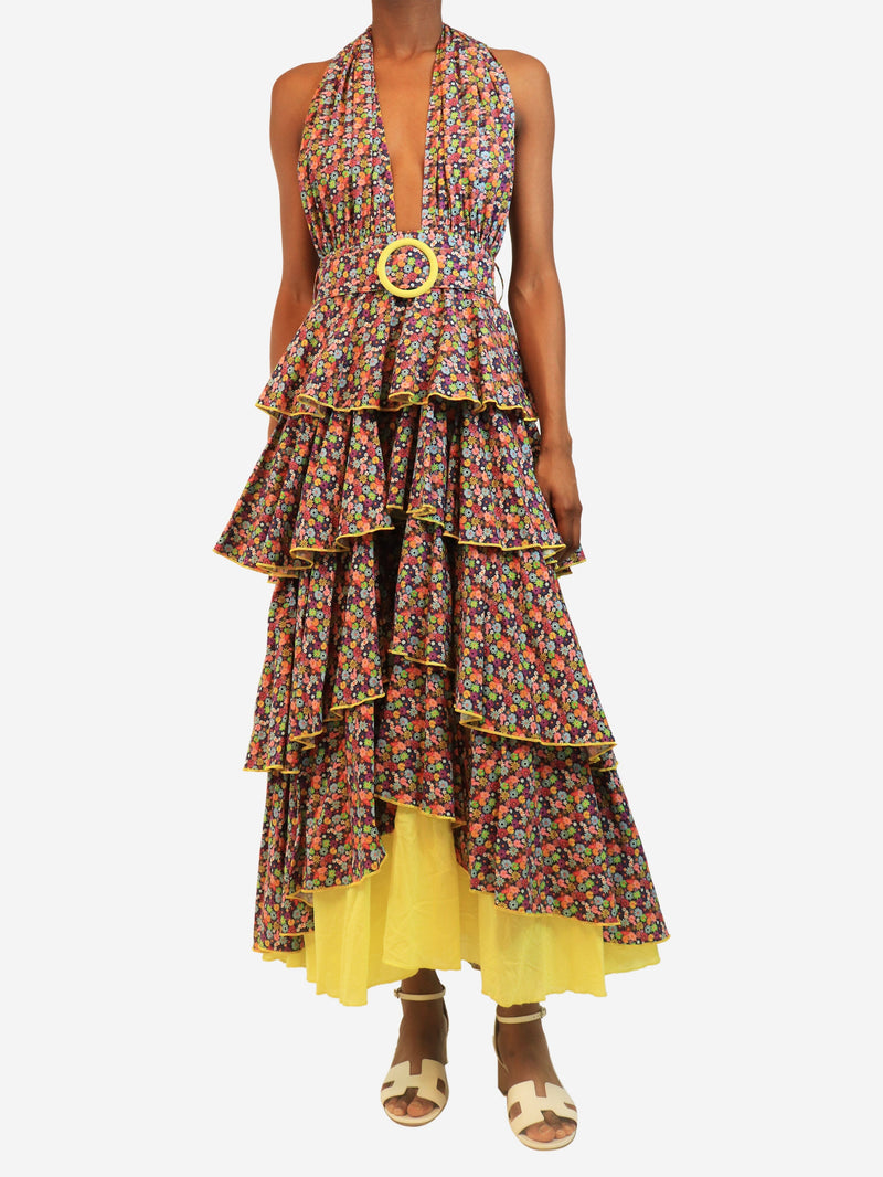 Purple floral printed frill dress - size XS Dresses Gul Hurgel 