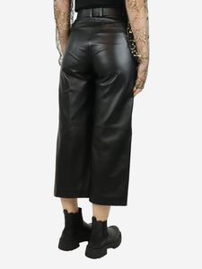 Joseph Black belted leather trousers - size UK 8