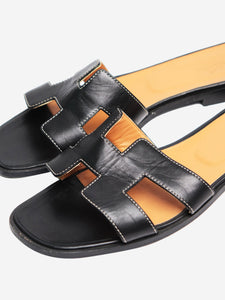 Hermes Black Oran sandals - size EU 40
