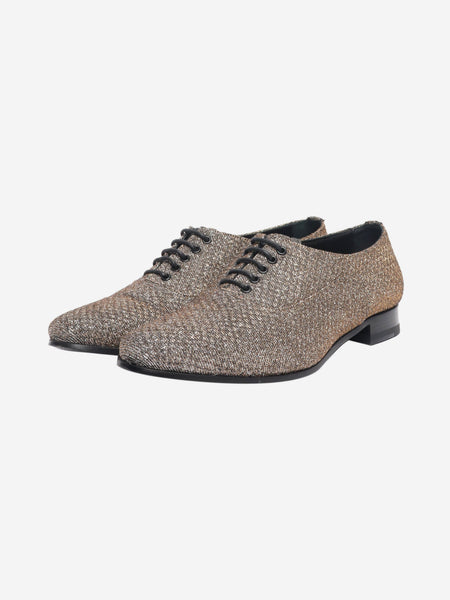 Gold glittery lace-up shoes - size EU 38.5 alternate image